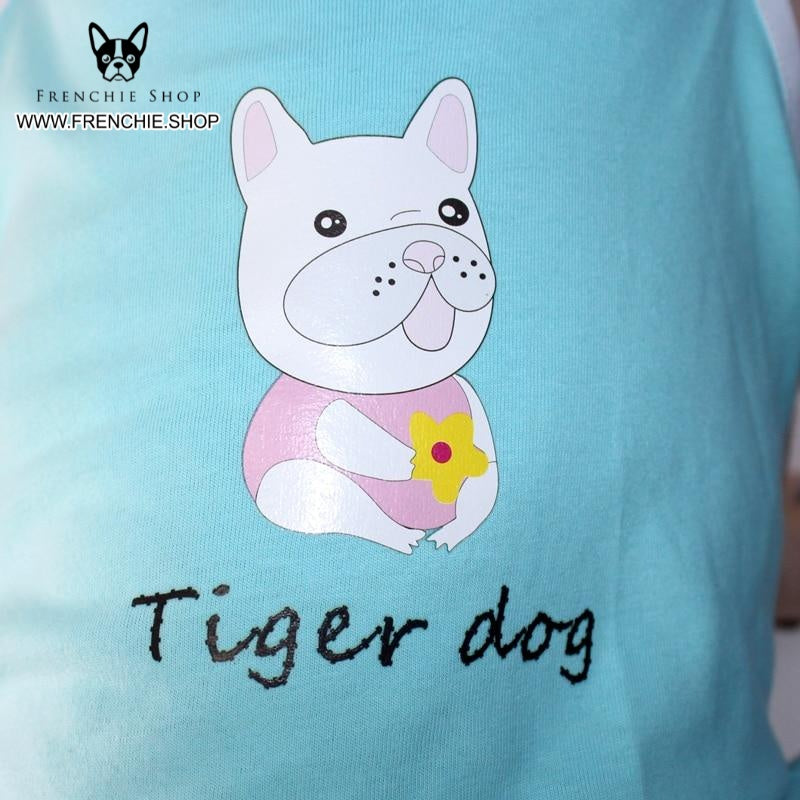 Pet-Lover Blue Skirt Outfit Frenchie Summer Dress (w307) for Casual