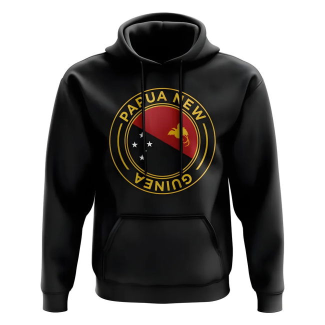 Papa New Guinea Football Badge Hoodie (Black)