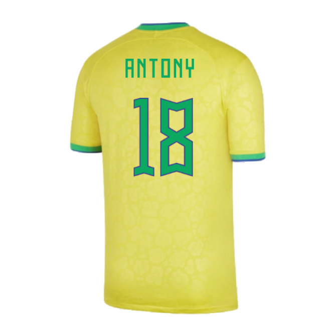 Authentic 2022-2023 Brazil Home Shirt (Antony 18) Authentic