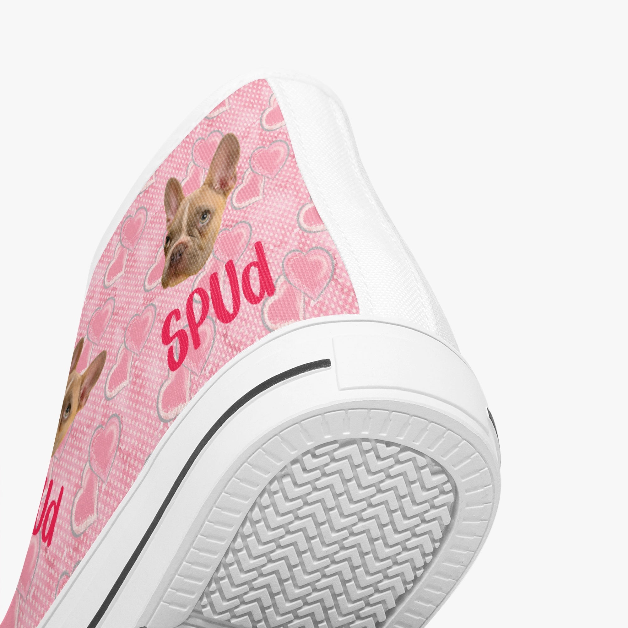 French Bulldog Lover Waffle Personalized Classic High Top Canvas Shoes Casual Footwear