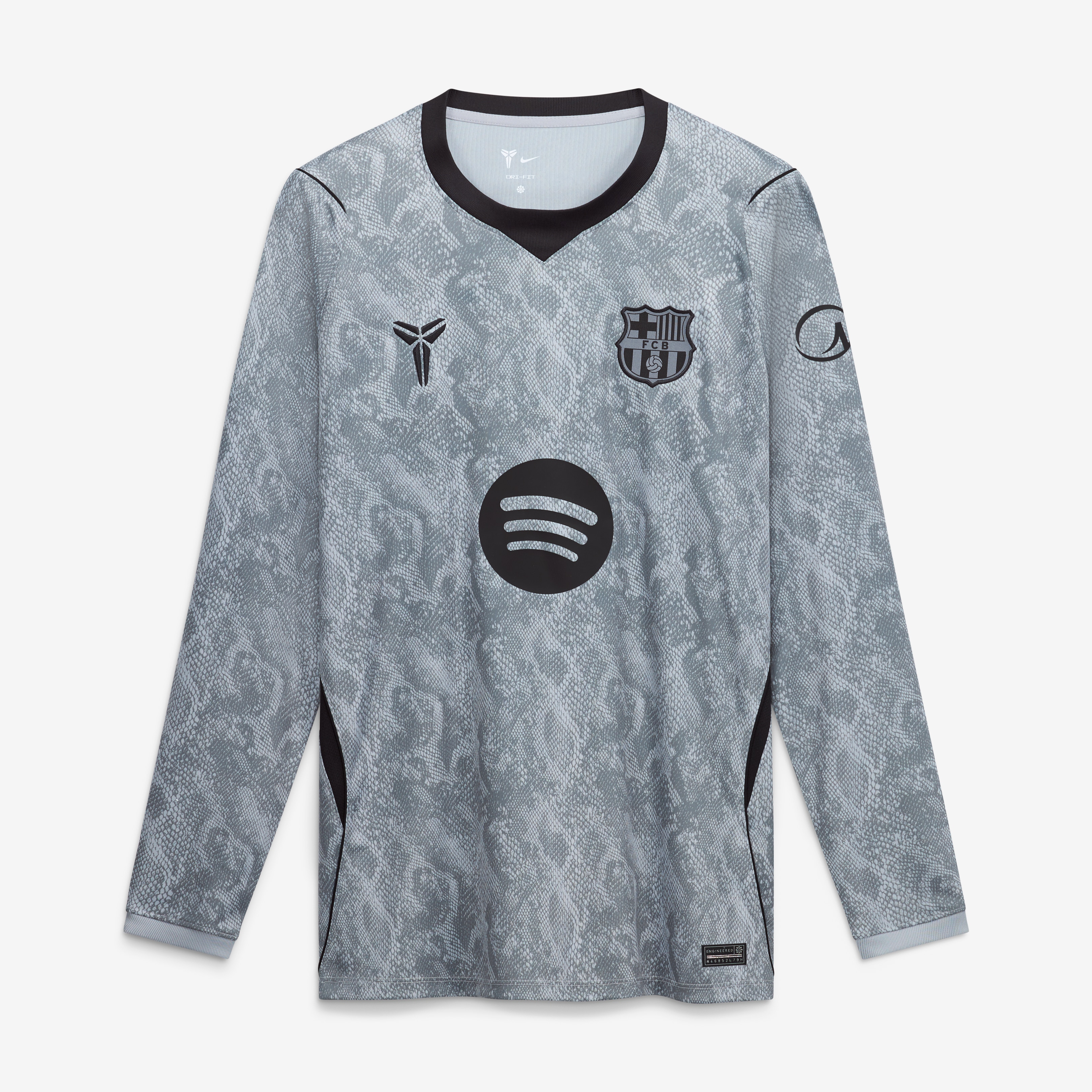 [SJH] Barcelona Youth 2026/27 Away Stadium Replica Long Sleeve Goalkeeper Jersey - Gray