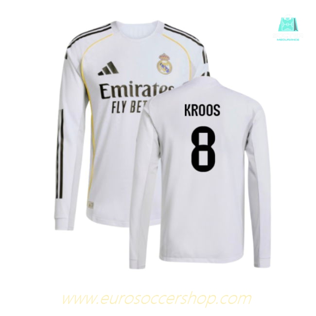 2025-2026 Real Madrid Authentic Long Sleeve Home Shirt (Kroos 8)