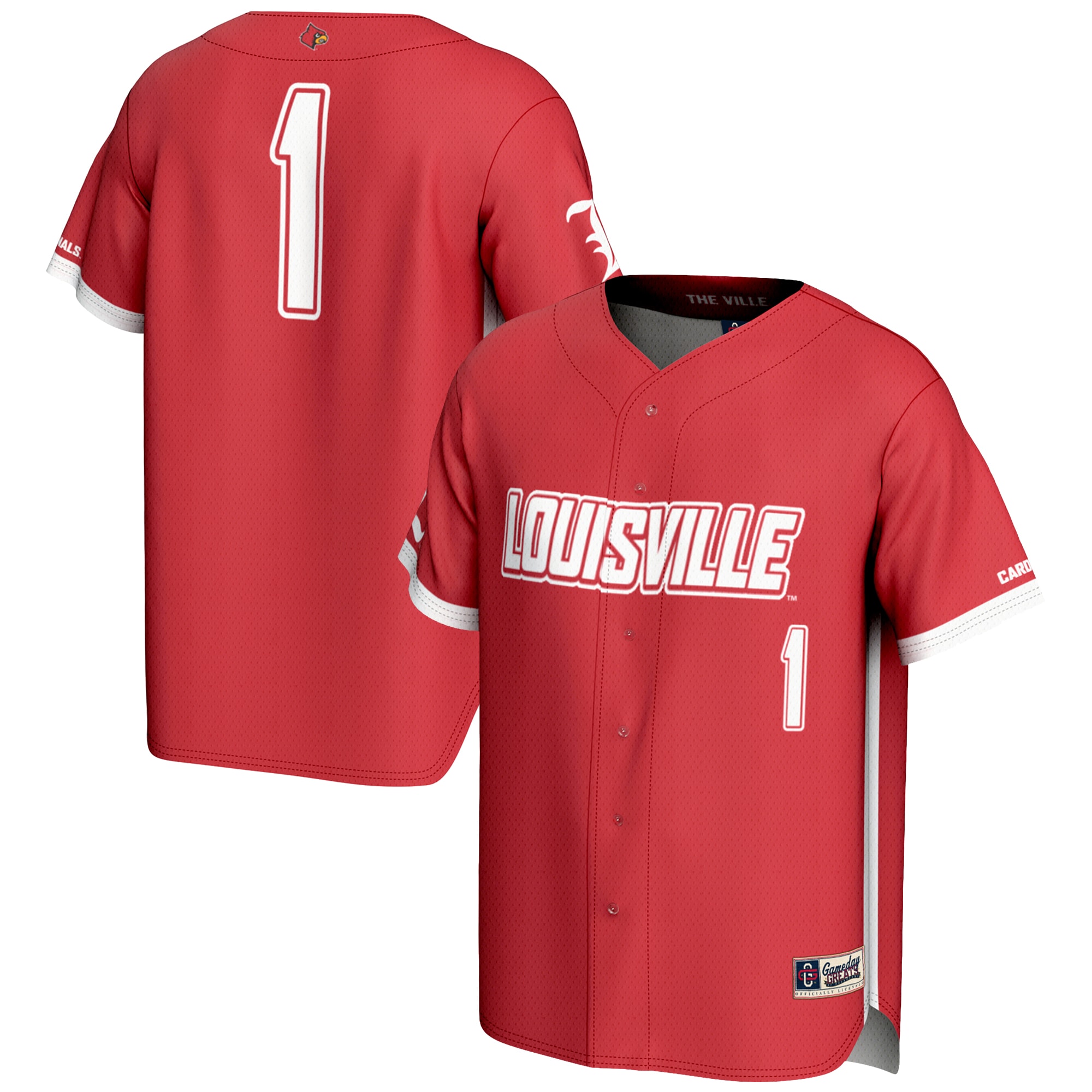 [NJP] Louisville Cardinals GameDay Greats Lightweight Baseball Fashion Jersey - Red