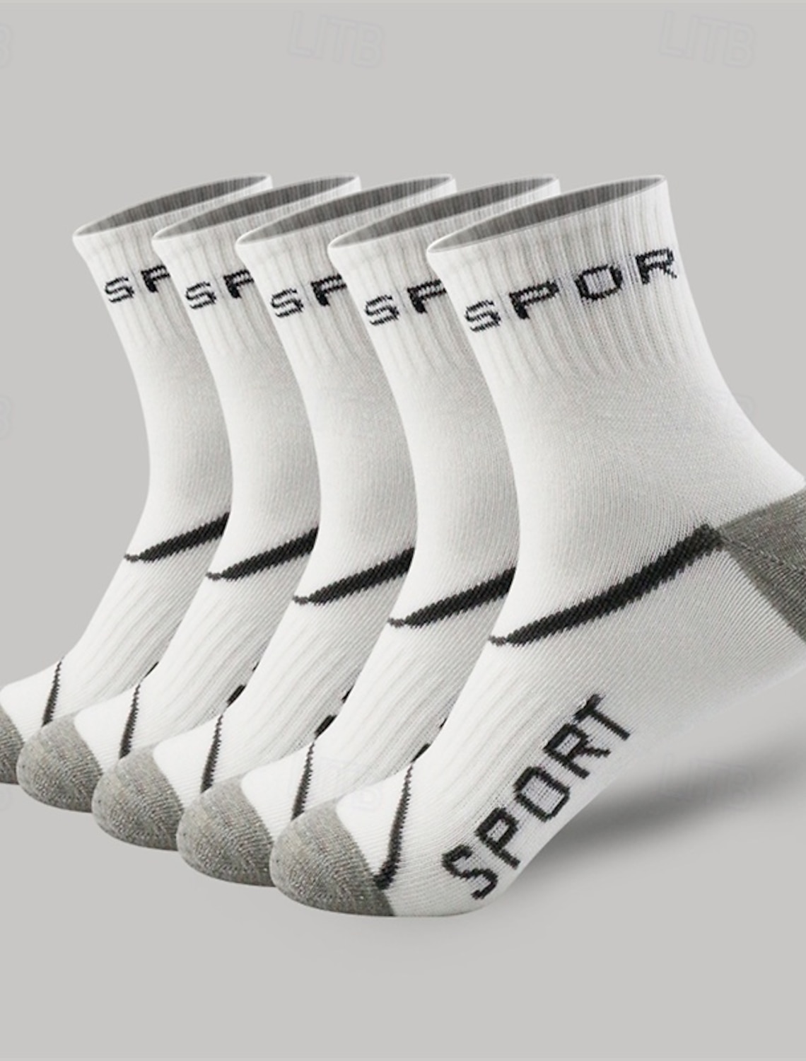 Men's 10 Pairs Socks Running Socks Casual Socks Black White Color Color Block Text Outdoor Vacation Daily Wear Medium Spring Fall Fashion Streetwear