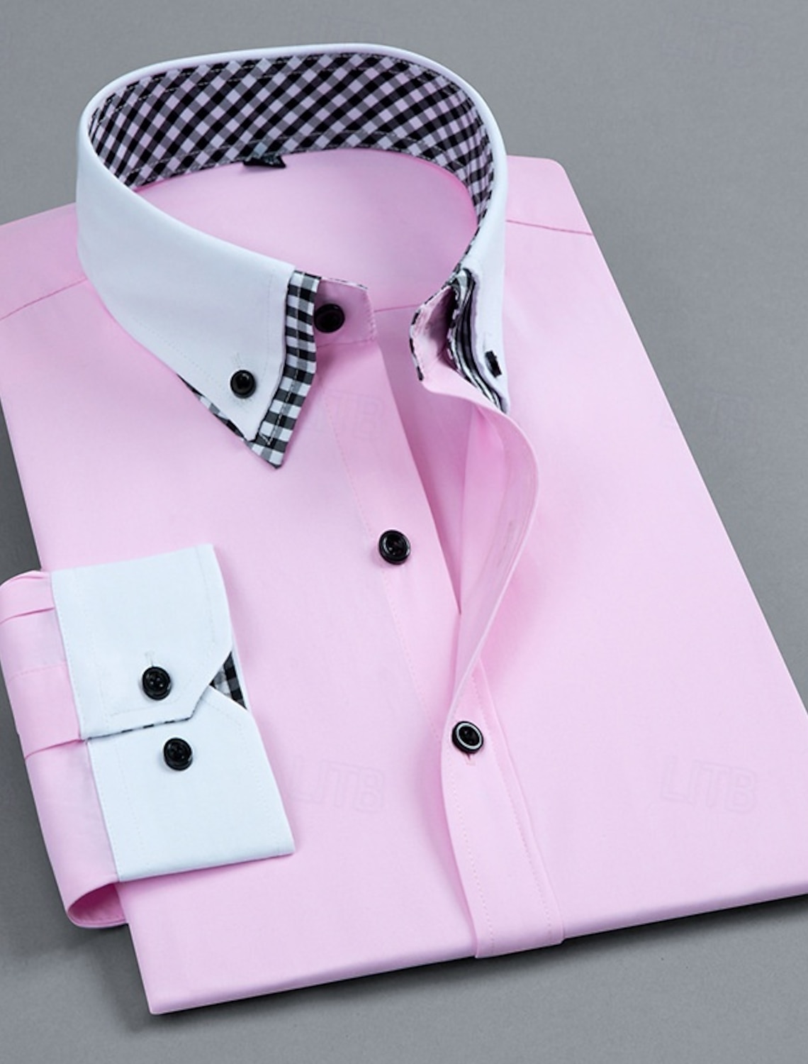 Men's Shirt Dress Shirt Button Up Shirt Plain Wedding Party White Pink Blue Light Purple Long Sleeve Lapel Spring Fall Clothing Apparel Pocket