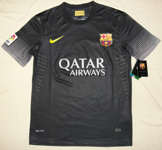 13-14 Barcelona Goalkeeper Black ShirtPlayer Version - Official