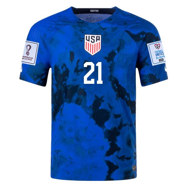 USA Timothy Weah 2022-2023 FIFA World Cup Away Jersey –  Player Version S