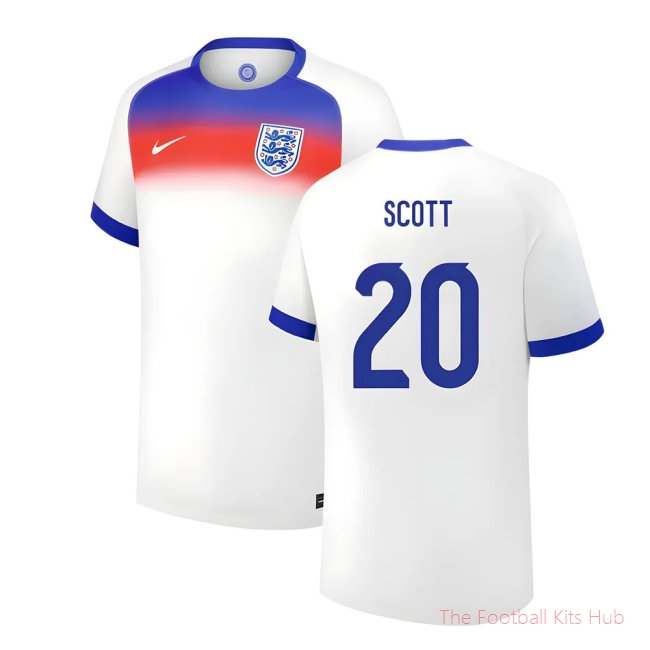 2025 England Womens Team Home Shirt (Kids) (SCOTT 20)