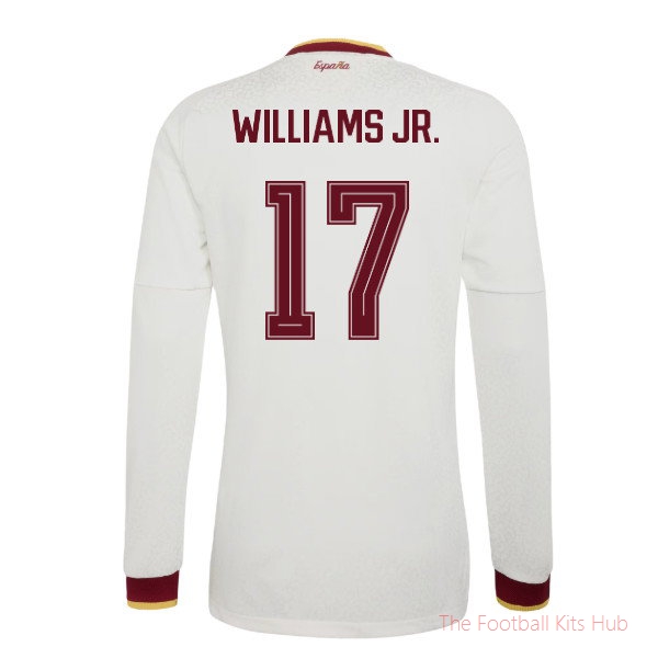 2026-2027 Spain Authentic Long Sleeves Away Shirt (Williams Jr. 17)