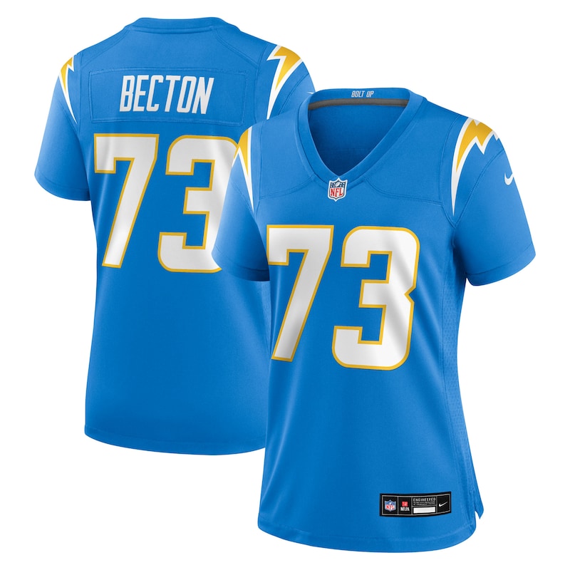 None Mekhi Becton LA Chargers Timeless Elite Jersey Game Day Wear