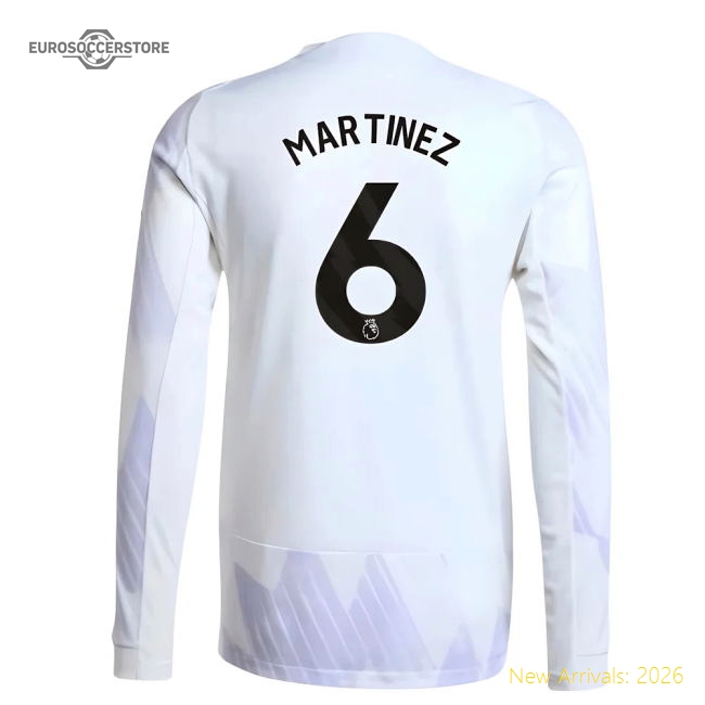 2025-2026 Man Utd Long Sleeve Away Top (Martinez 6) Fan Edition