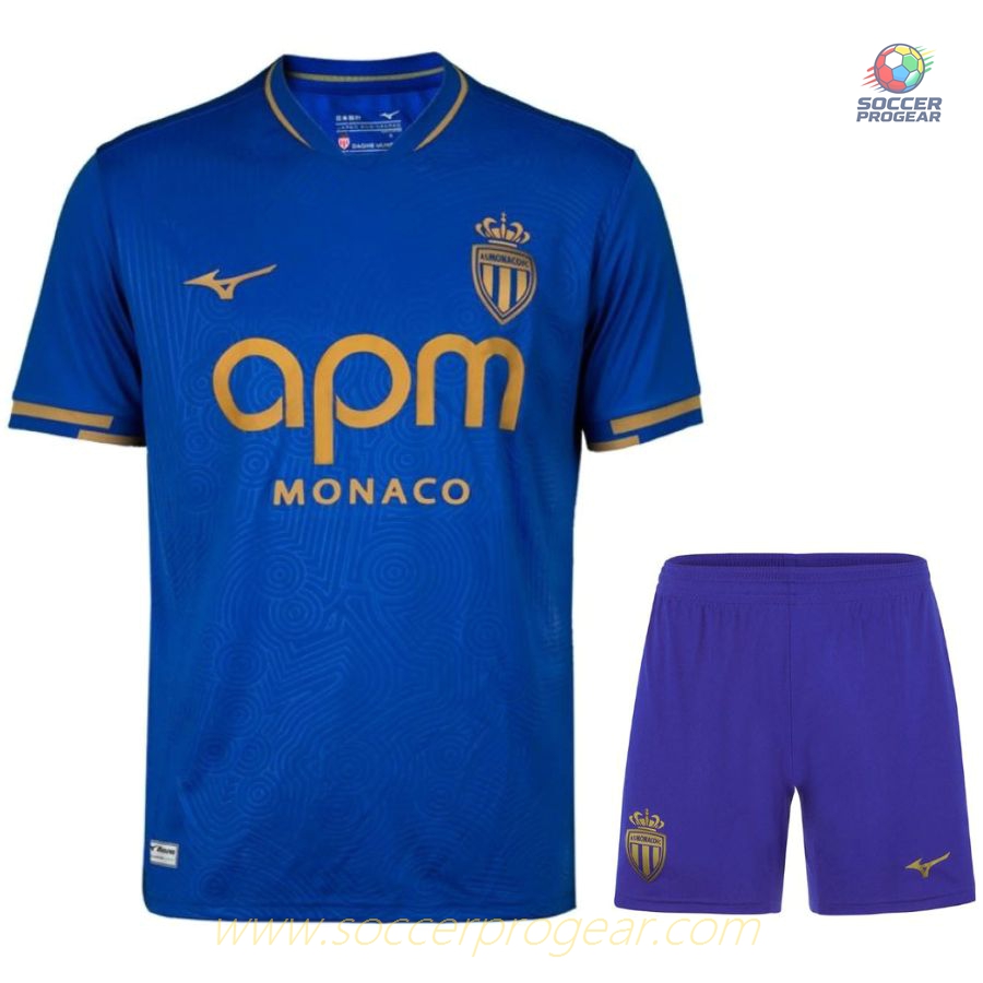 AS Monaco Away Children Jersey Set Team Jersey 2025-2026