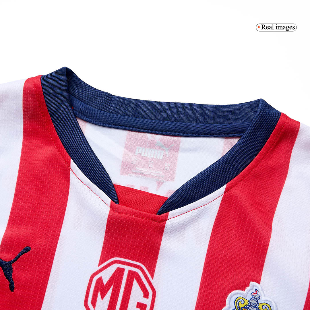 Kid's Chivas Home Soccer Jersey Kit(Jersey+Shorts) 2024/25Authentic Ki