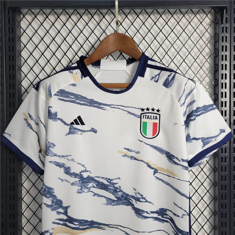 Premium Quality Kids Italy 2023 Away White Football Kit ShirtShorts