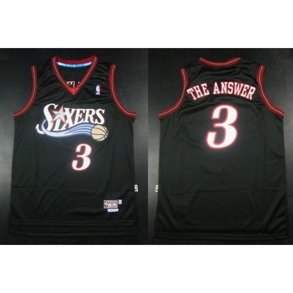 Fan Favorite Modern Men's 76ers #3 Allen Black Basketball Jersey