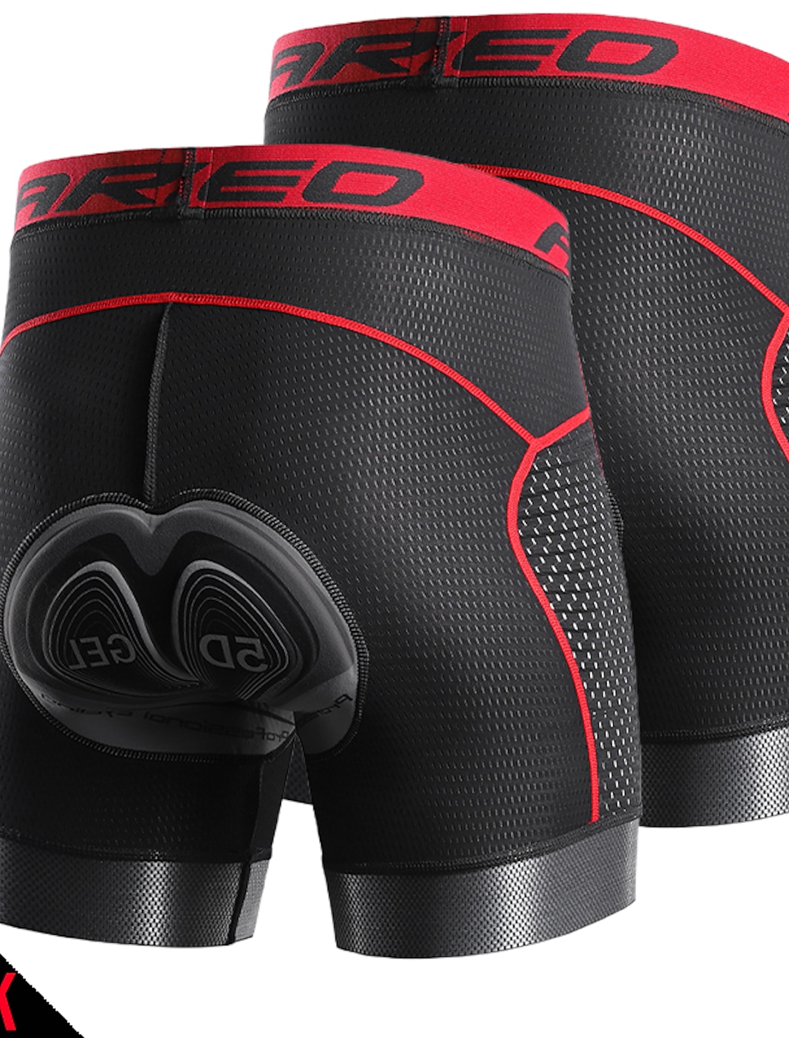 Arsuxeo Men's Cycling Padded Shorts Cycling Underwear Bike Padded Shorts 5D padded Chamois Bottoms Breathable Sweat wicking Sports Solid Color Black Red Gray Bike Wear