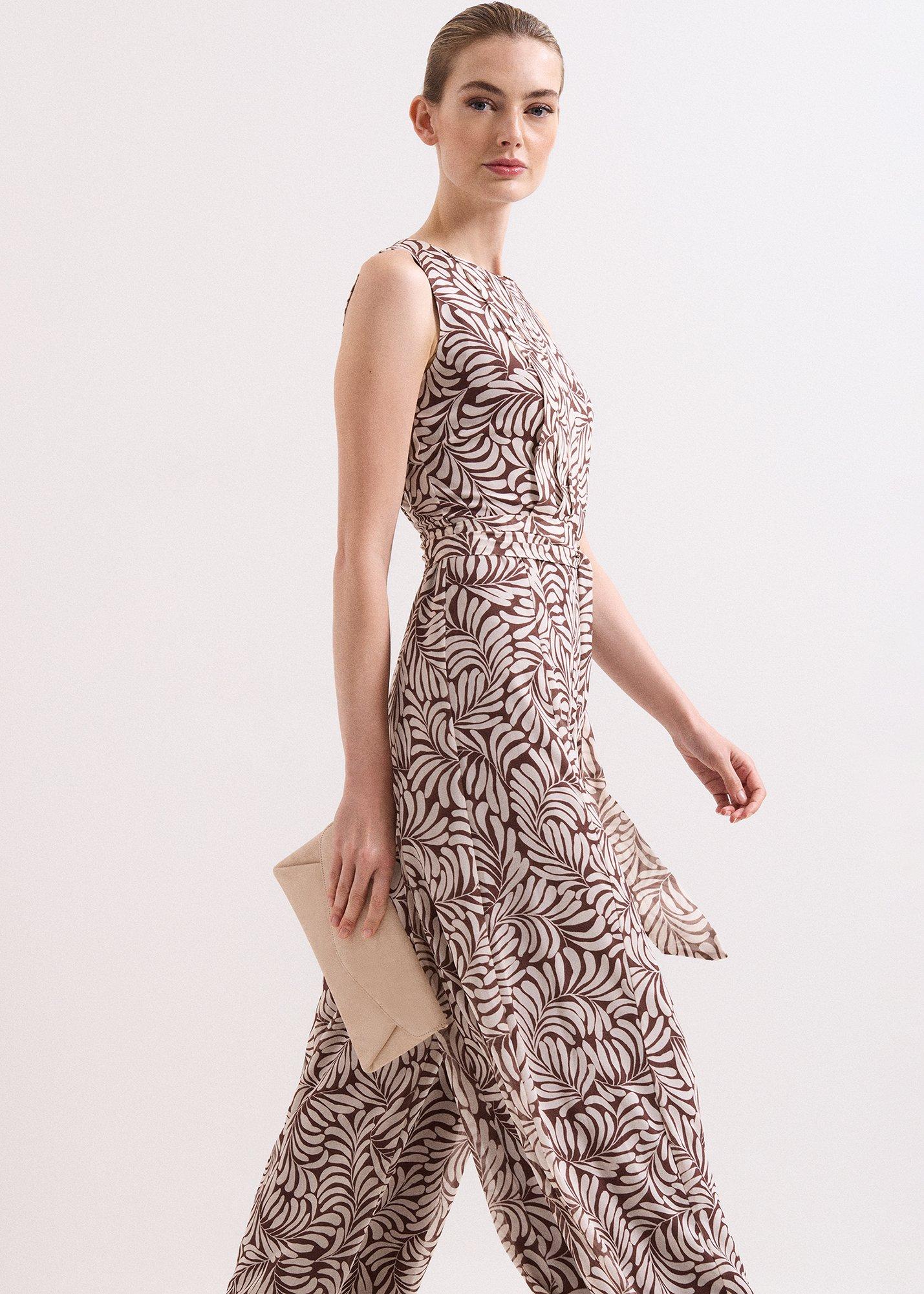 Petite Janine Leaf Print Jumpsuit