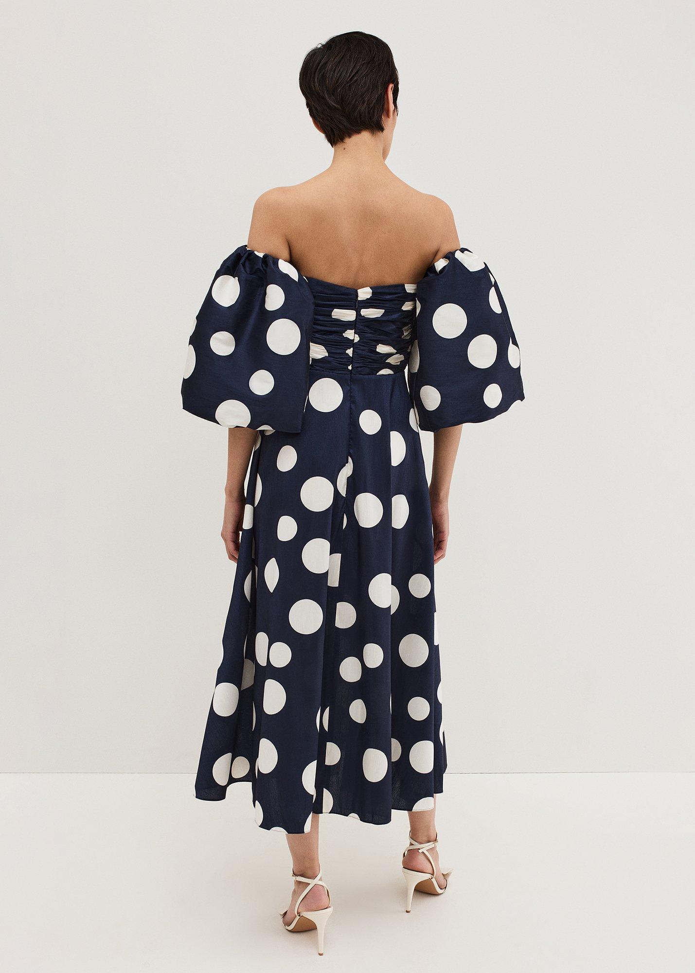 Marilyn Spot Off Shoulder Midi Dress