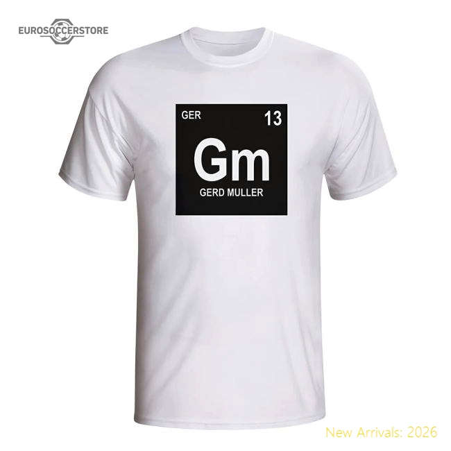 Gerd Muller Germany Periodic Table T-shirt (white)