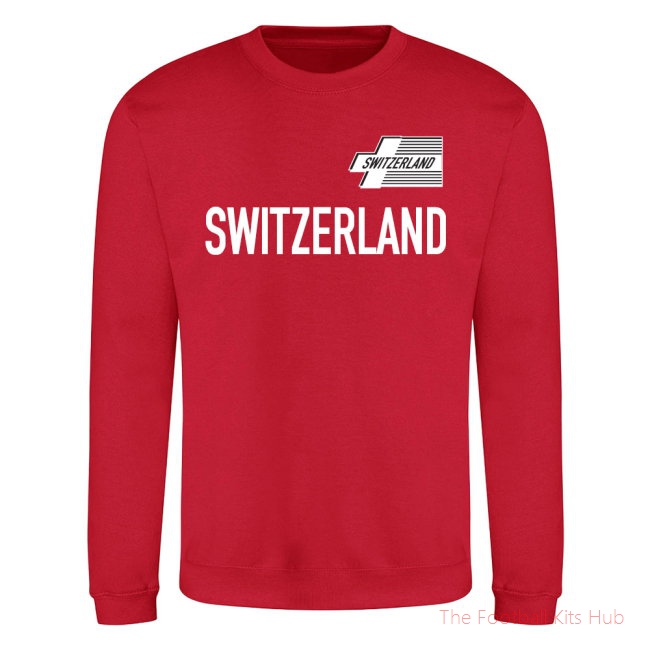 Switzerland National Team Text Sweatshirt (Red)