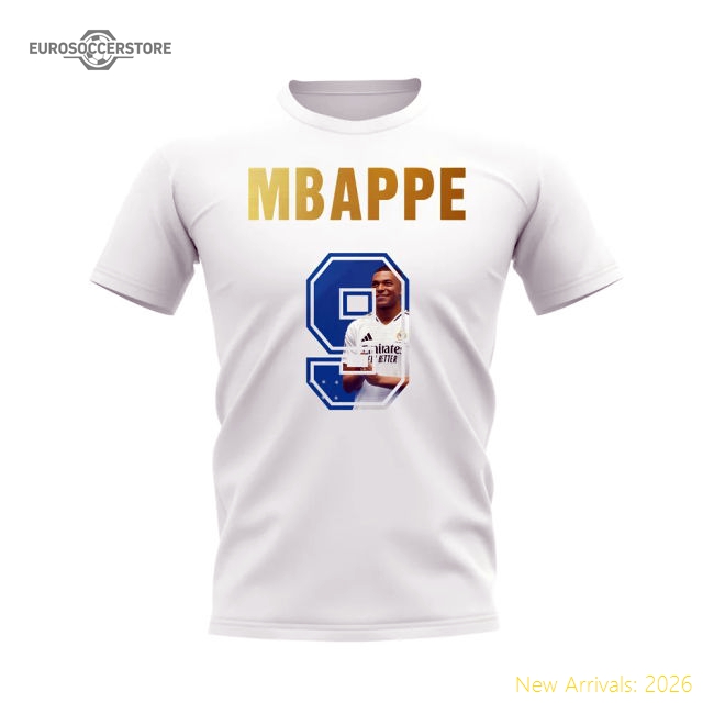 First-class Kylian Mbappe Name And Number Real Madrid T-shirt (white)