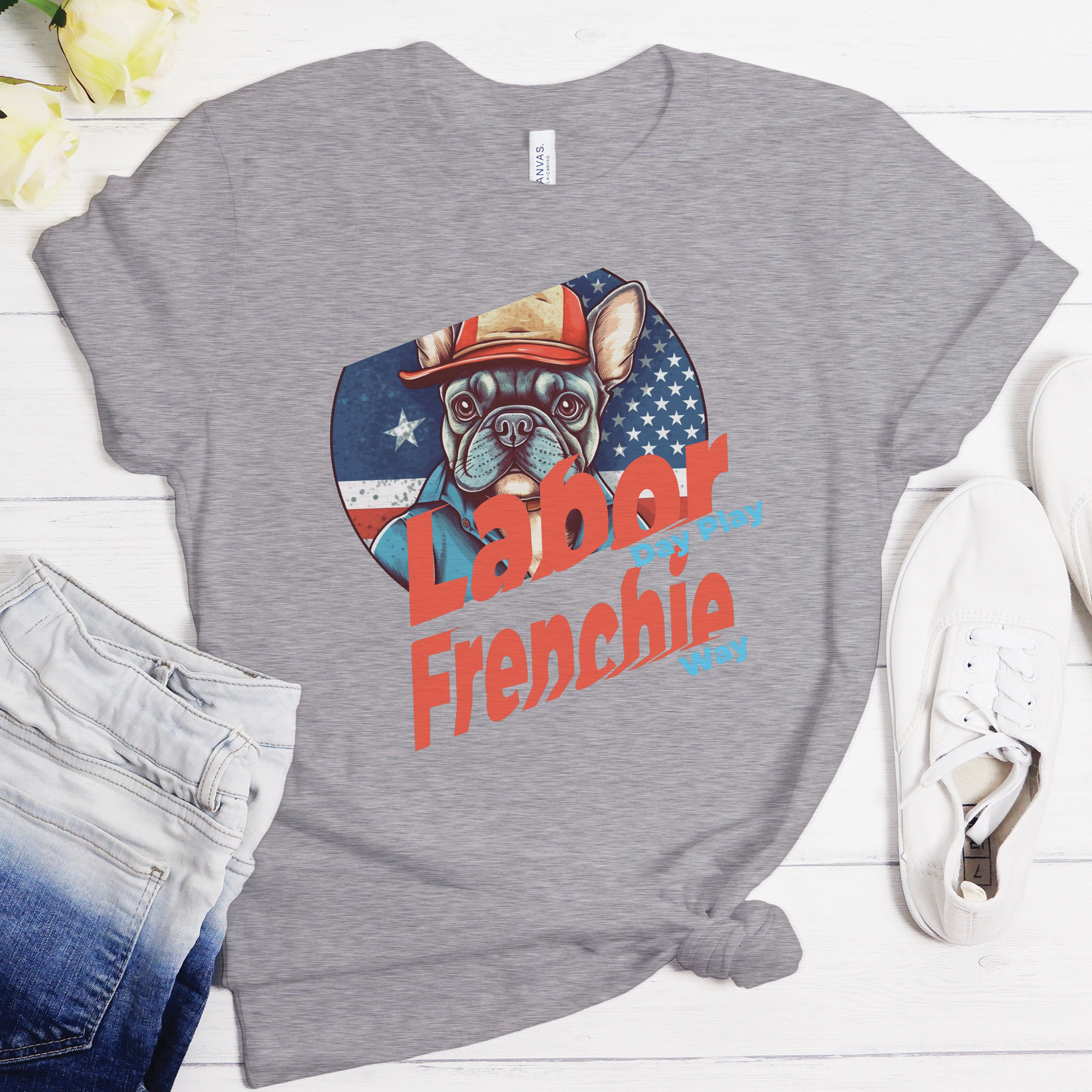 Chic Labor Day Bulldog Tee - Stylish Unisex T-shirt Casual Wear
