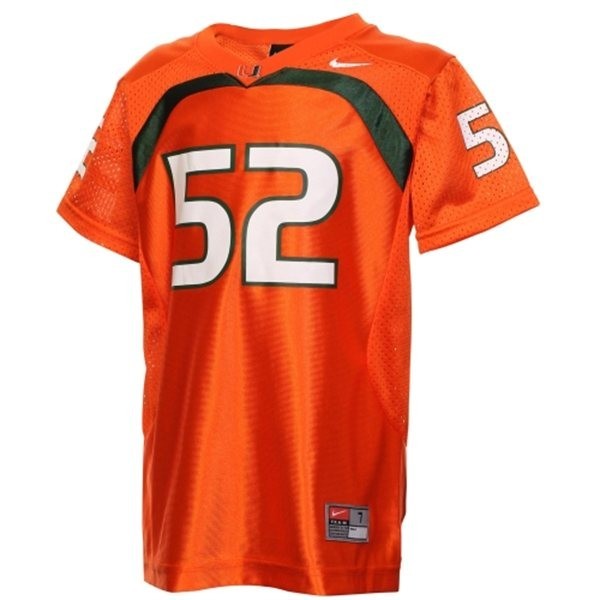 Men Miami Hurricanes Orange Men #52 Orange Bowl Jersey - Rising