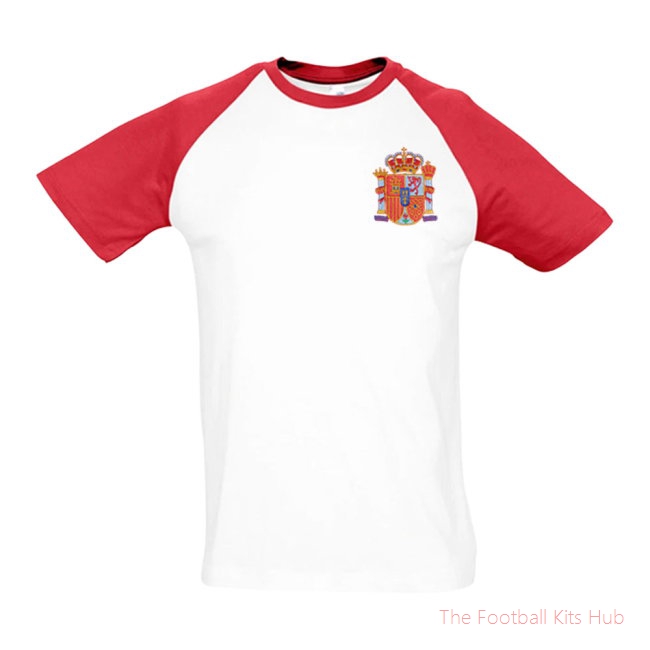 Spain National Team Embroidered Contrast Tee (White)