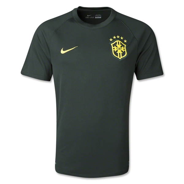 Lightweight 2014 Brazil Away Dark green Soccer Jersey Shirt