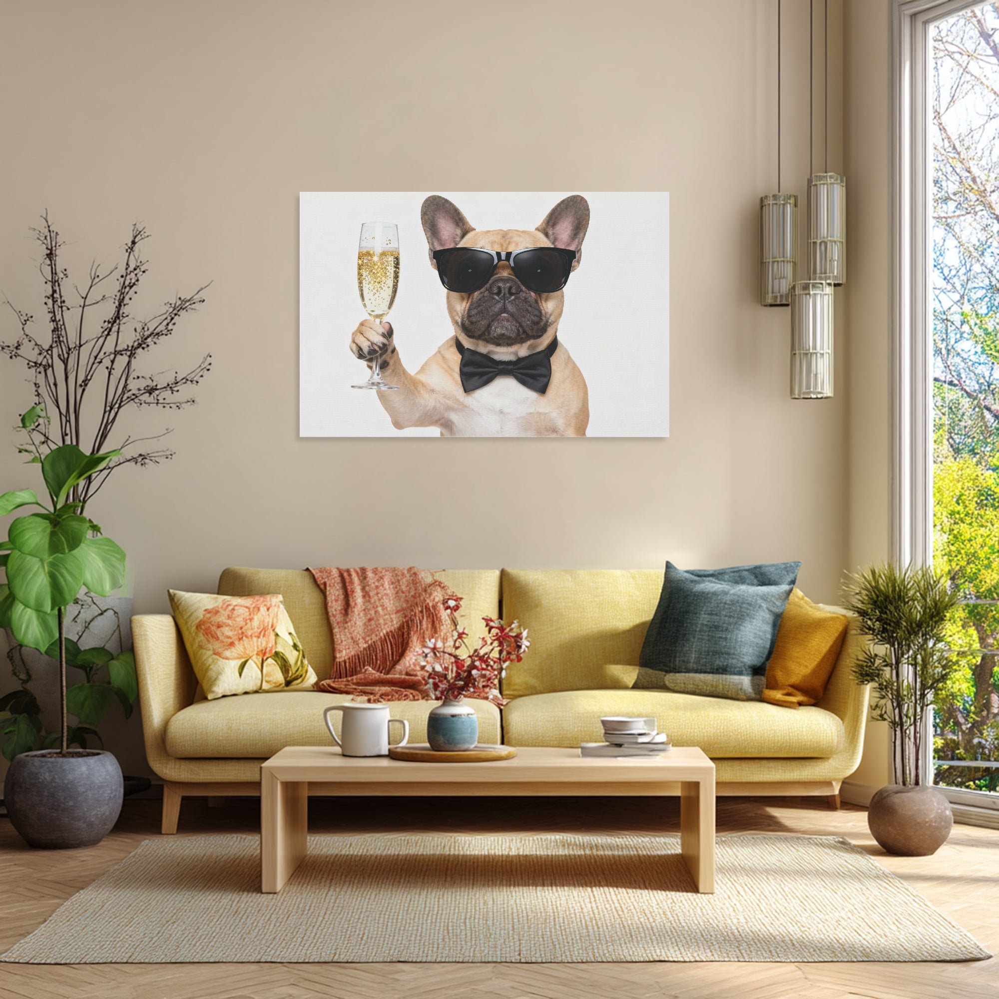 Trendy Premium Bailey - Adorable Frenchie Canvas Wall Art for Home Use
