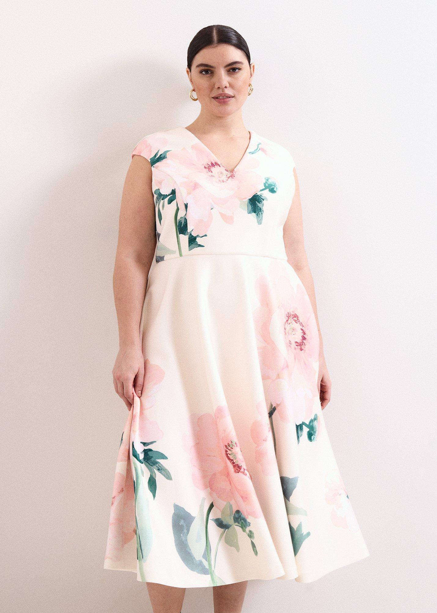 Rakhi Scuba Floral Printed Midi Dress