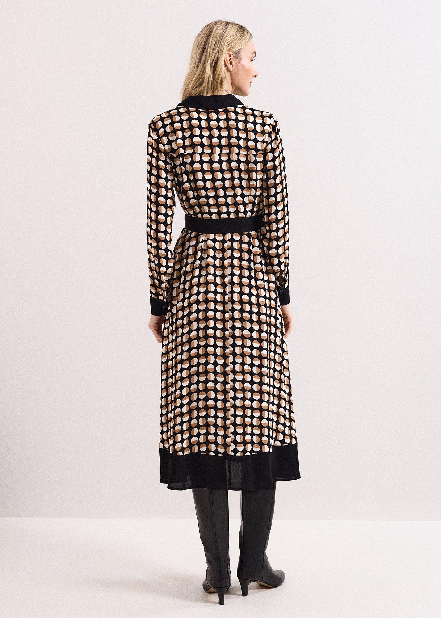 Naomi Spot Shirt Midi Dress