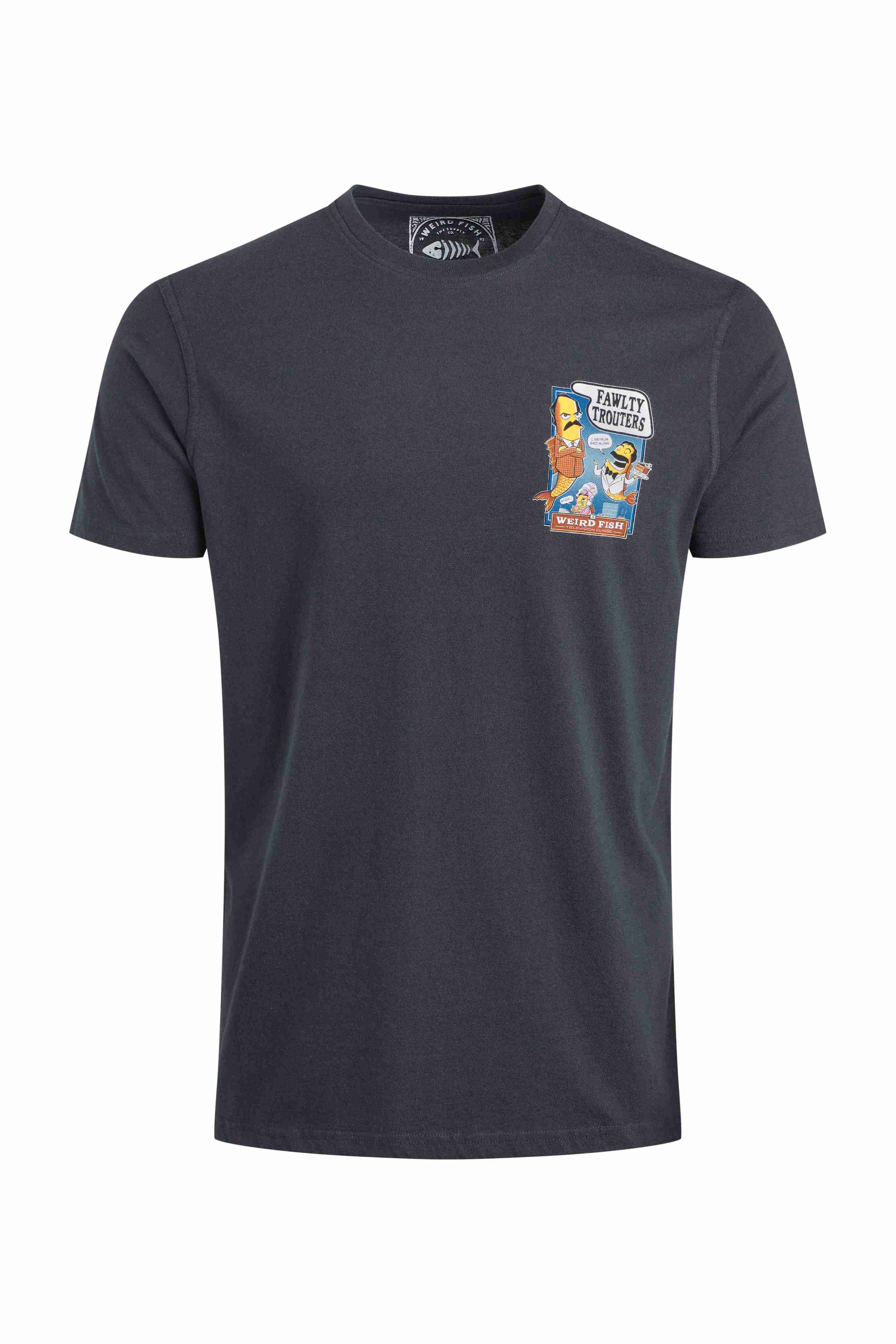 Fawlty Trouters Back Print Artist T-Shirt Navy