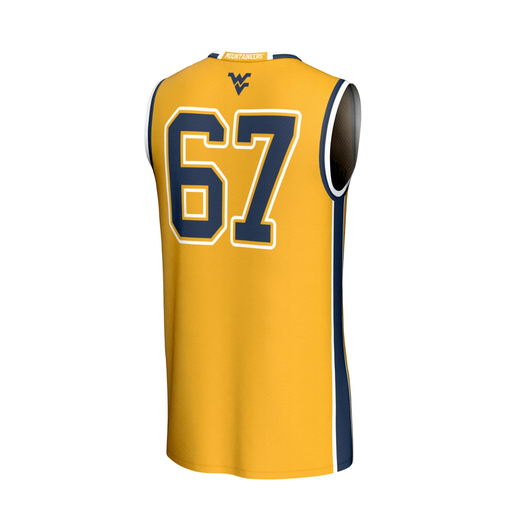 [NJP] West Virginia Mountaineers GameDay Greats Unisex Lightweight Collegiate Basketball Fashion Jersey - Gold