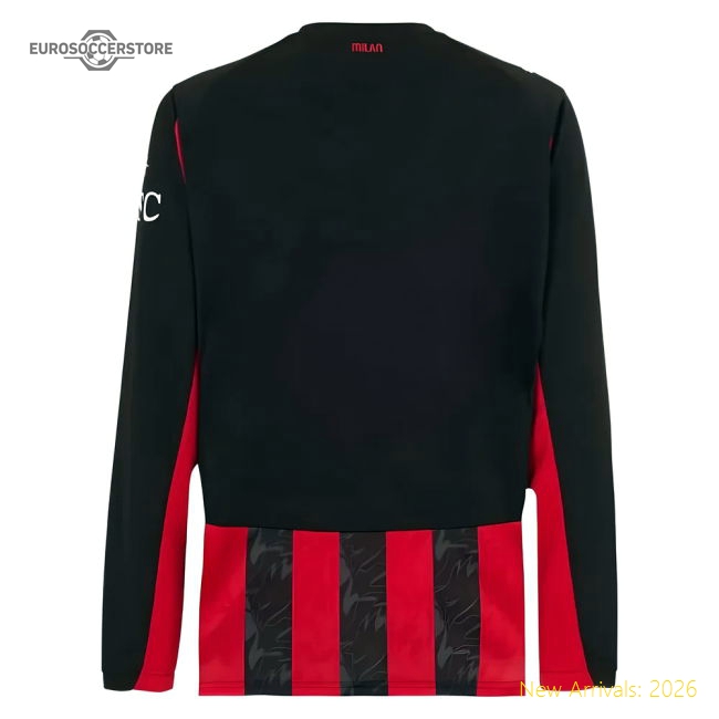 First-class 2025-2026 Ac Milan Long Sleeve Home Shirt - Fan Collection