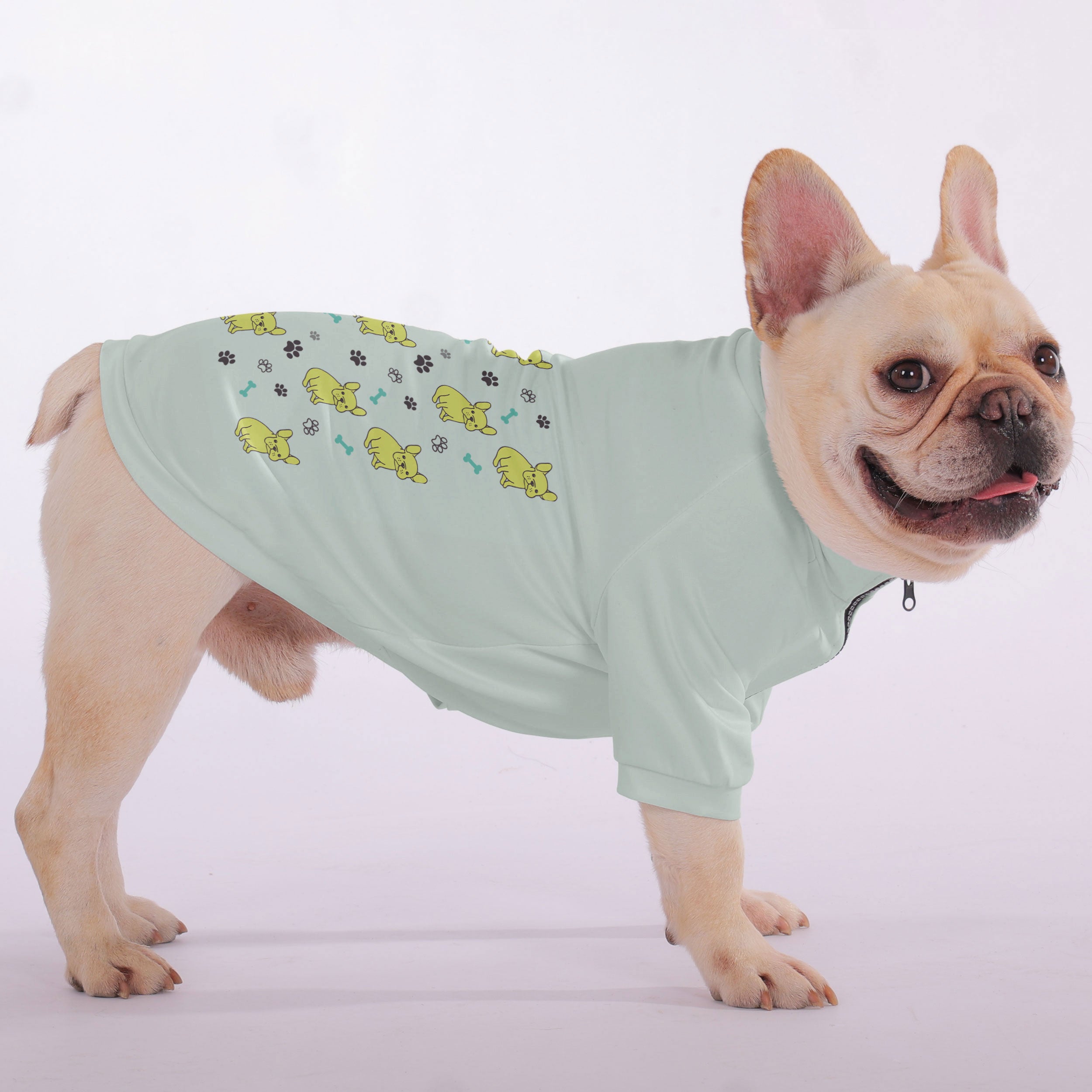French Bulldog Teeny Snuggly Zip Up Sweatshirt For French Bulldogs Durable Dog Item