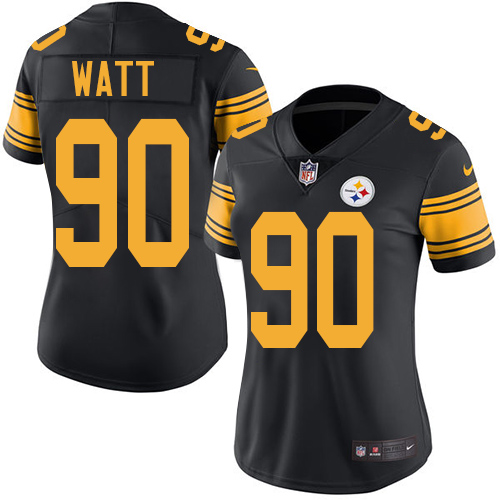 Official P S Steelers NFL #90 T. J. Watt Black Limited Jersey
