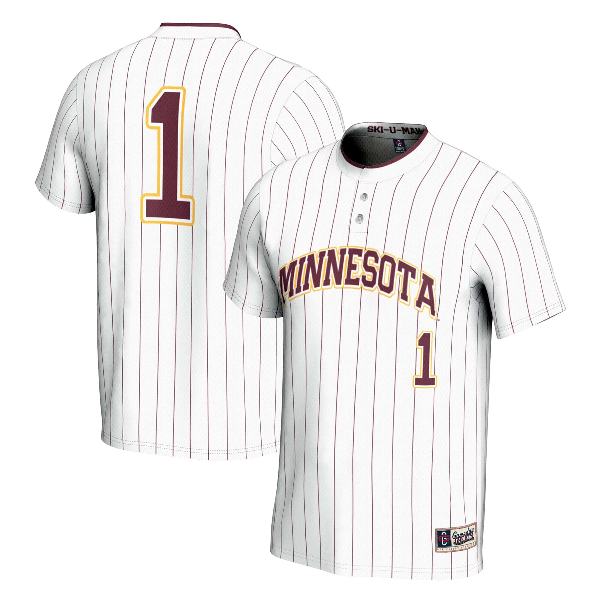 #1 Minnesota Golden Gophers GameDay Greats Youth Lightweight Softball Jersey - White