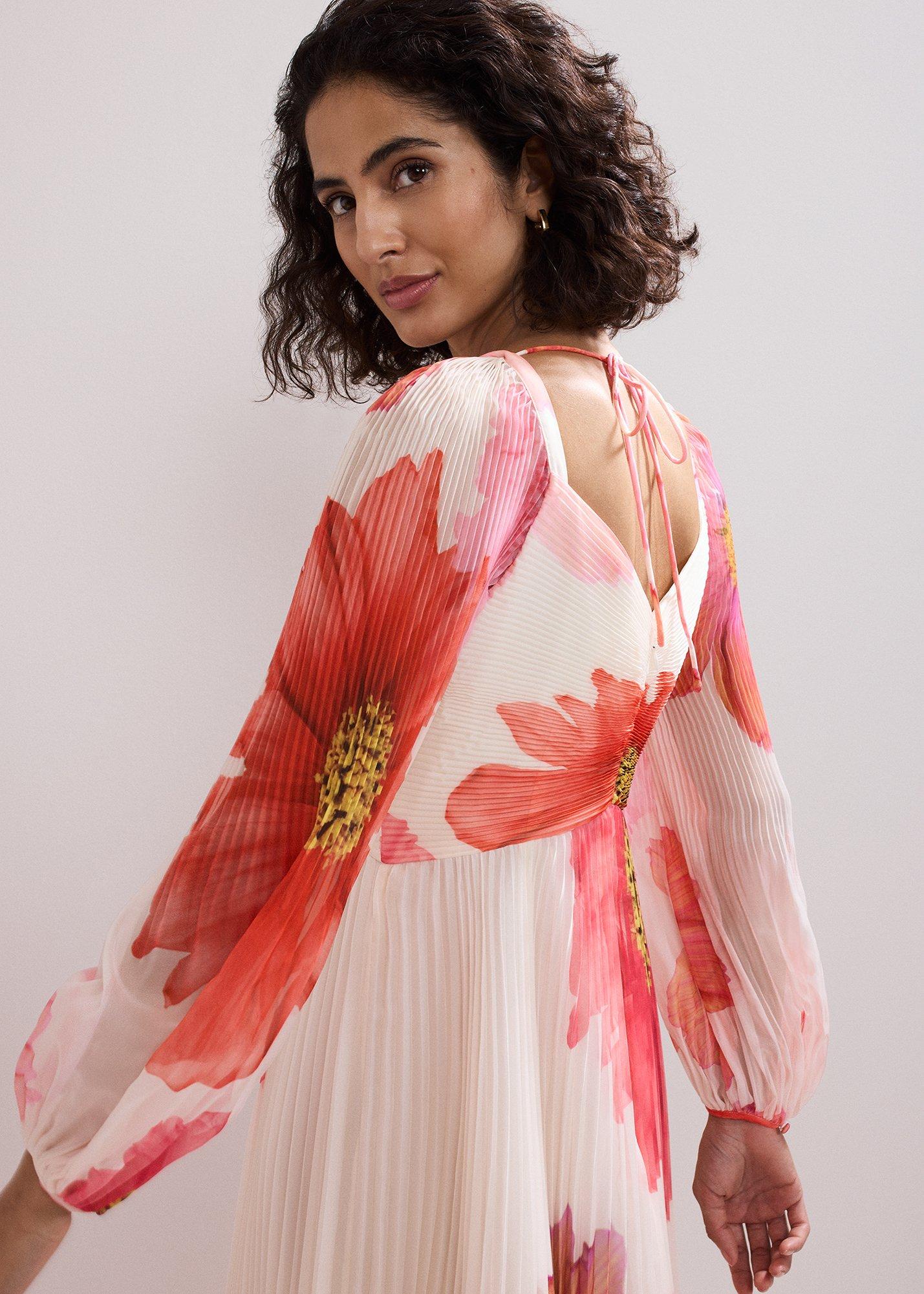 Reanna Pleated Floral Maxi Dress