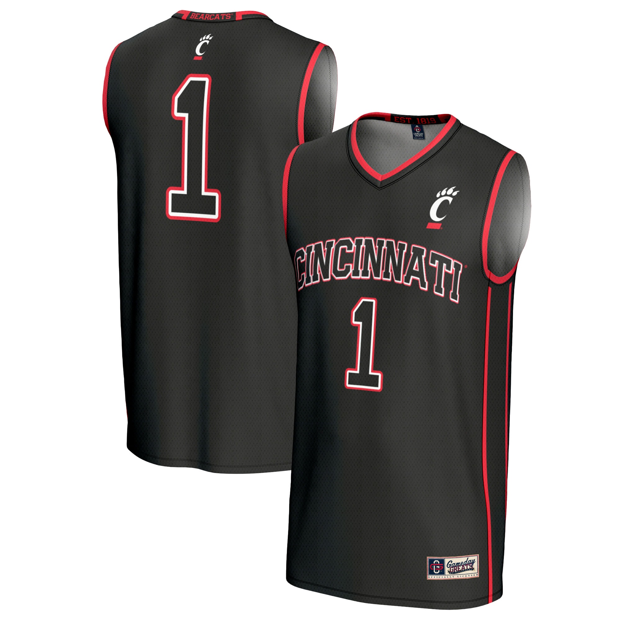 [NJP] Women's Cincinnati Bearcats GameDay Greats Lightweight Basketball Fashion Jersey - Black