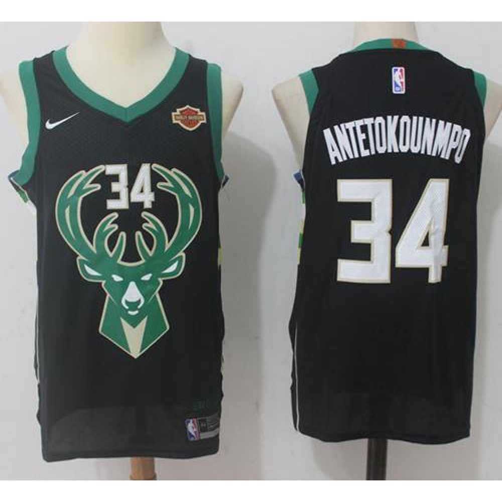 Collector's Item Men's Milwaukee Bucks #34 Giannis Black Basketball Jersey