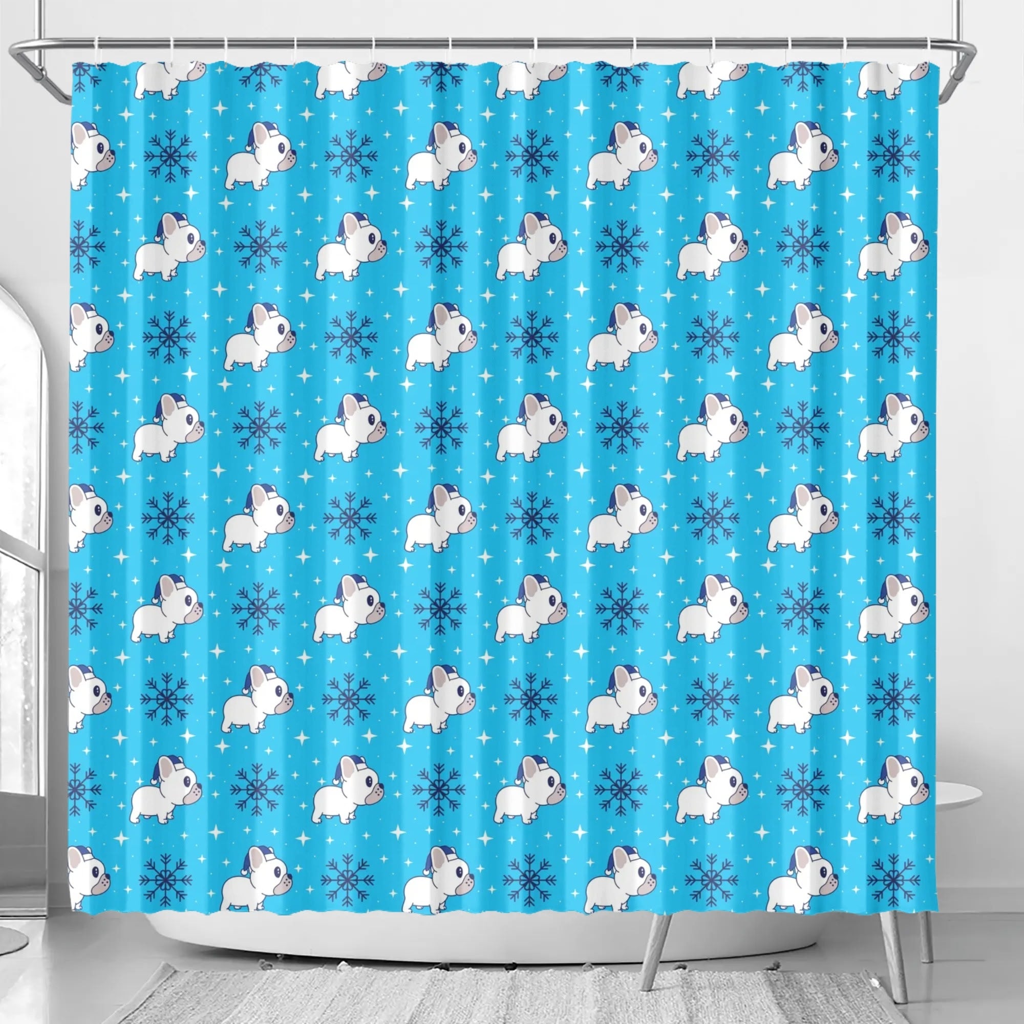 French Bulldog Nelson Shower Curtain For Frenchie Lovers Durable Dog Item