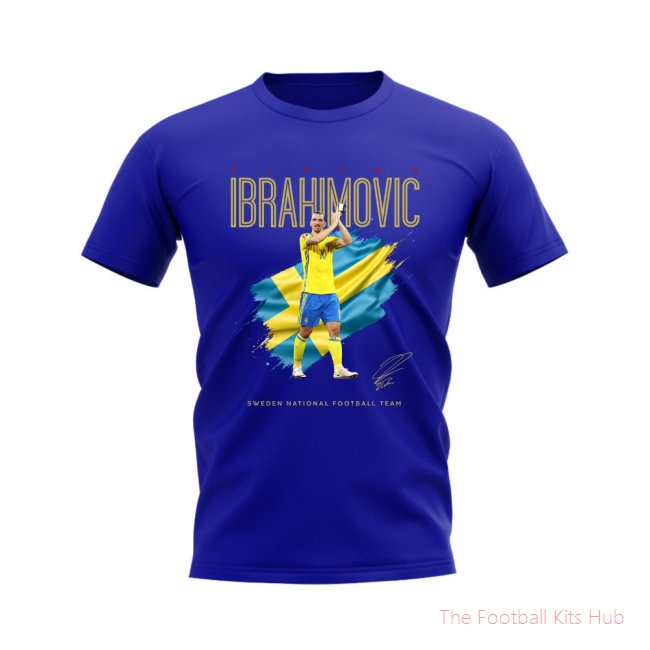 Zlatan Ibrahimovic Sweden Image T-Shirt (Blue)