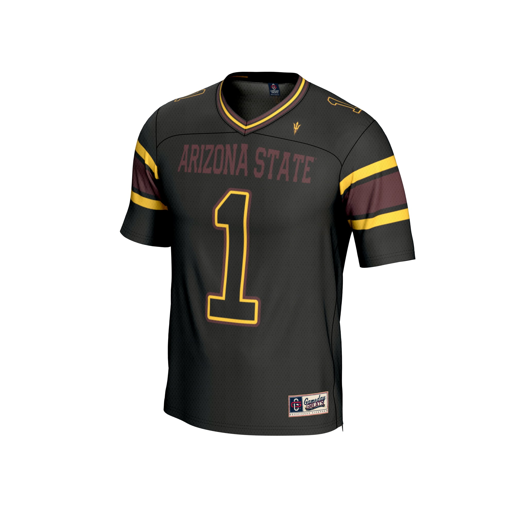 Unisex Black #1 Arizona State Sun Devils Lightweight Collegiate Football Fashion Jersey