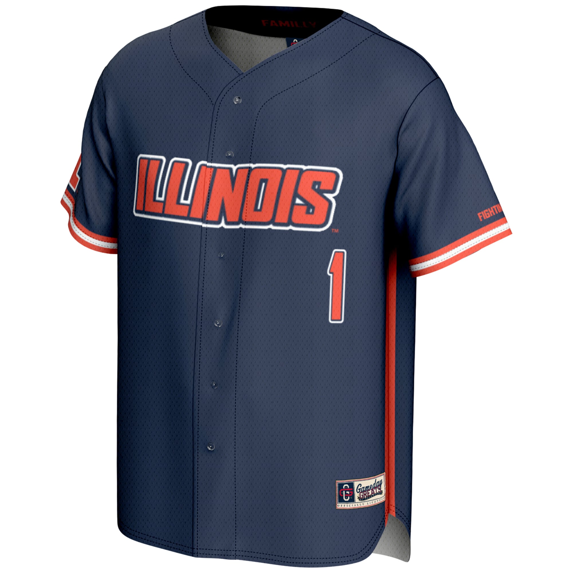 [DDG] Illinois Fighting Illini GameDay Greats Youth Lightweight Baseball Jersey - Navy
