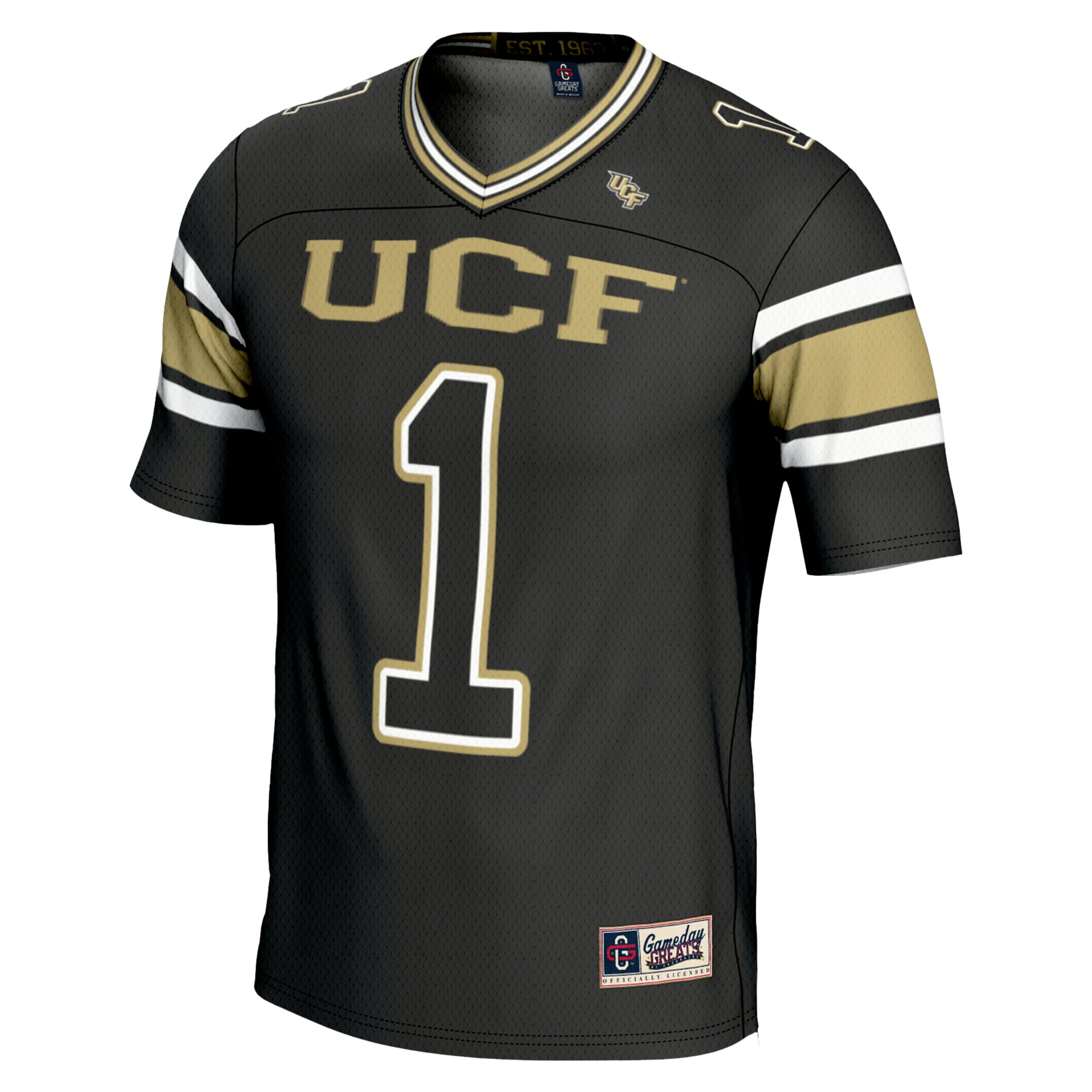Men's #1 Black UCF Knights Endzone Football Jersey