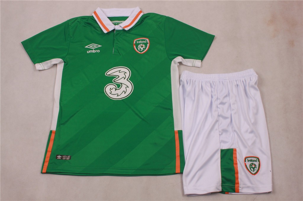 Advanced Fabric Kids Ireland Euro 2016 Home Soccer KitShirtShorts