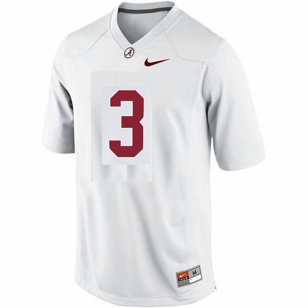 Authentic Men Alabama Crimson Tide #3 Trent Richardson White Edition