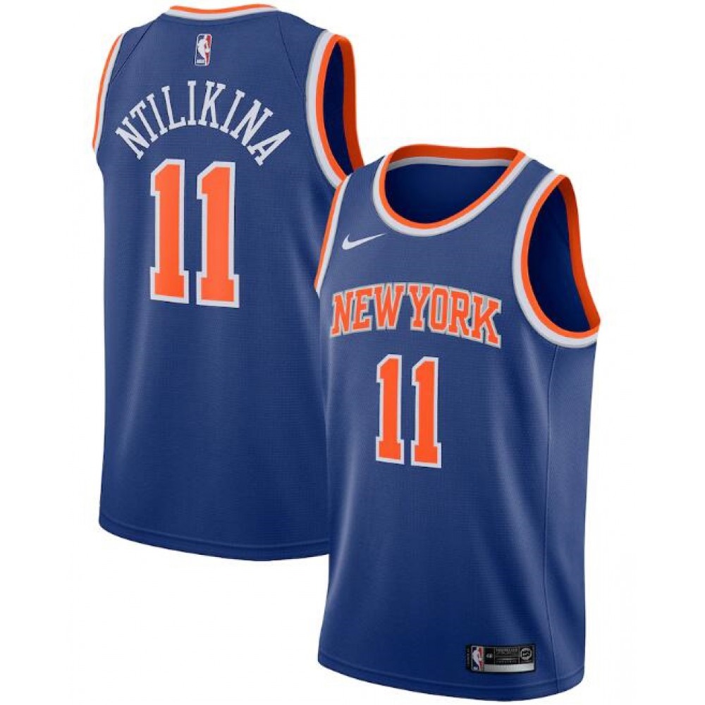 Game Day Elite Men's NYK #11 Frank Blue Basketball Jersey