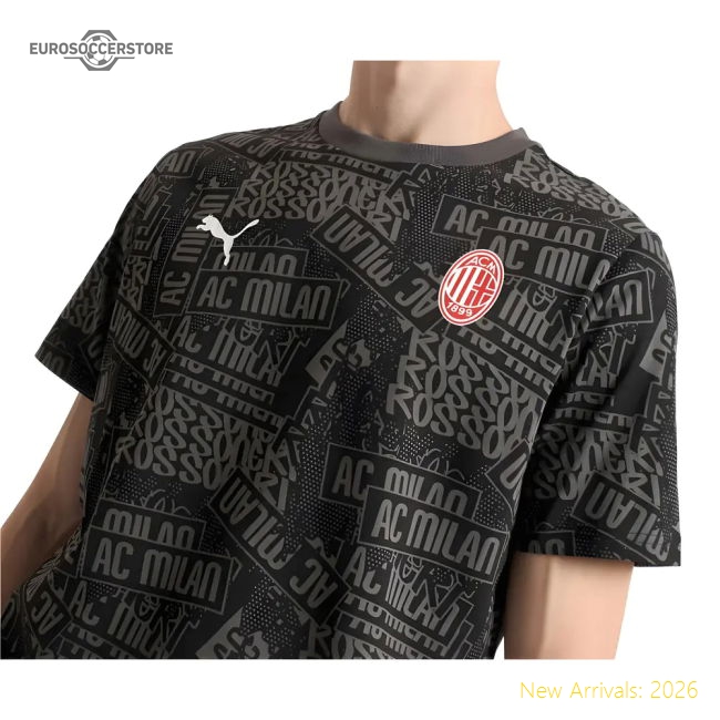 2025-2026 Ac Milan Ftblculture Tee Aop (black) (gattuso 8)